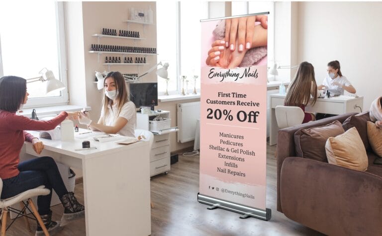 image of a beauty salon roller banner