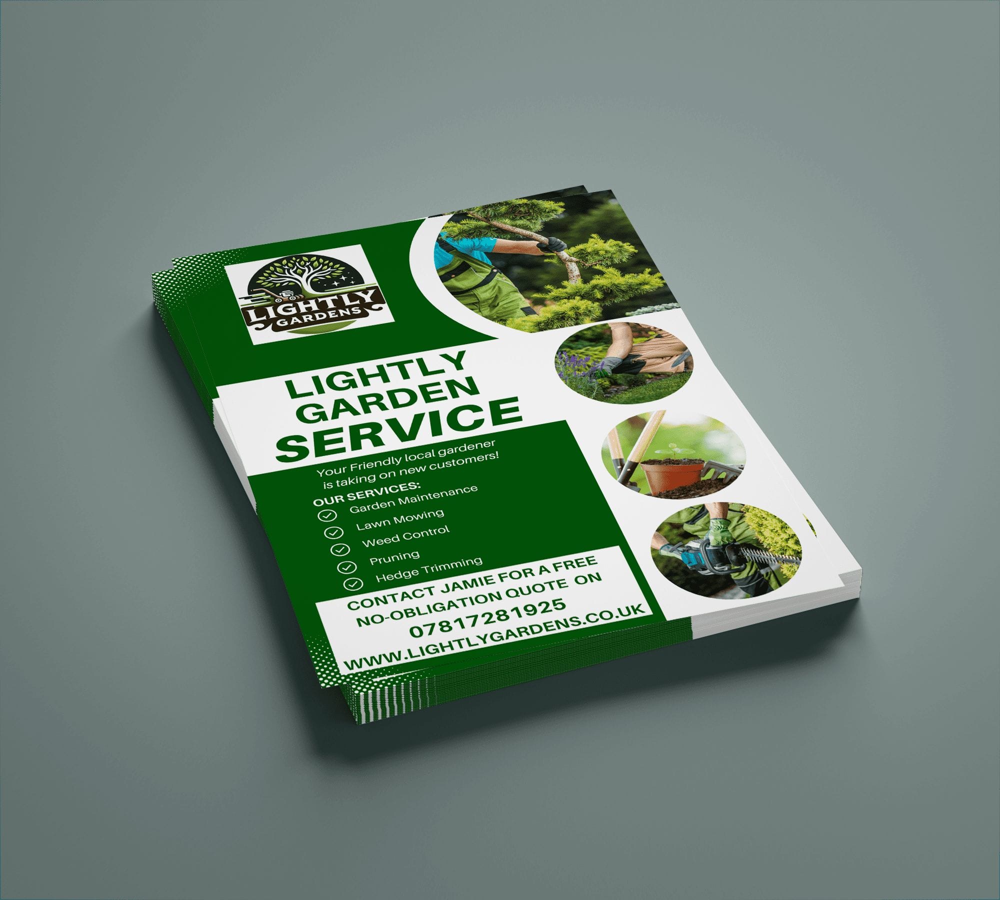 flyers for lightly garden service wirral.